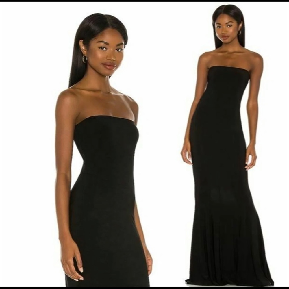 New with tags Norma Kamali black strapless gown